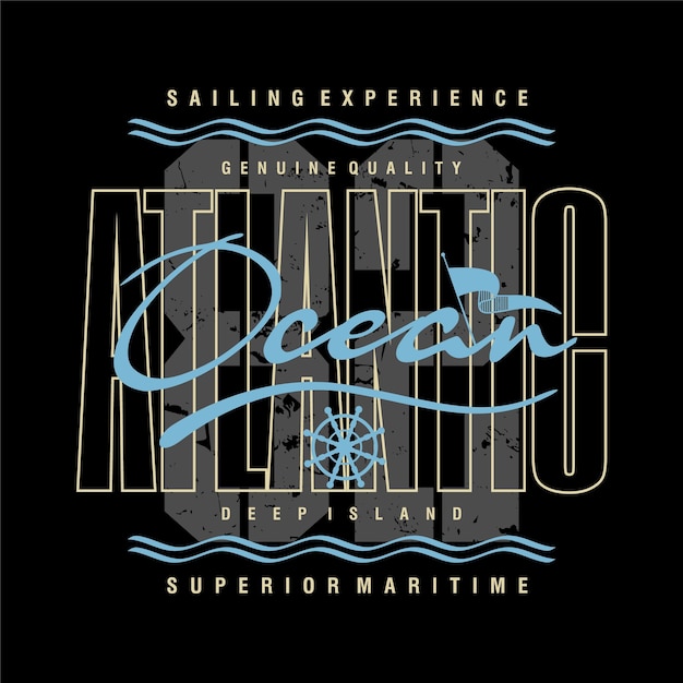 Vector sailing experience abstract lettering graphic typography vector t shirt