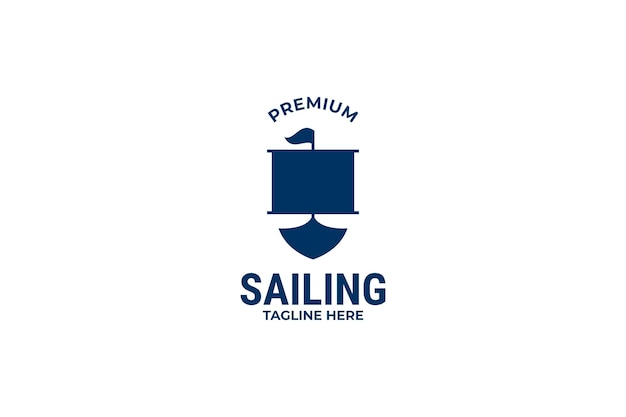 Sailing icon with sea logo design vector template illustration idea