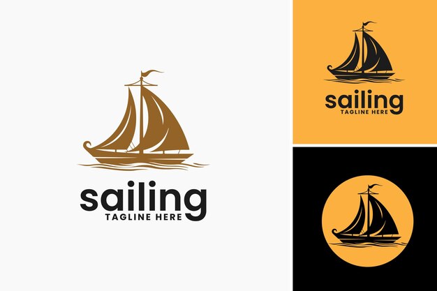 Vector sailing logo template is a design asset suitable for creating logos related to sailing boating