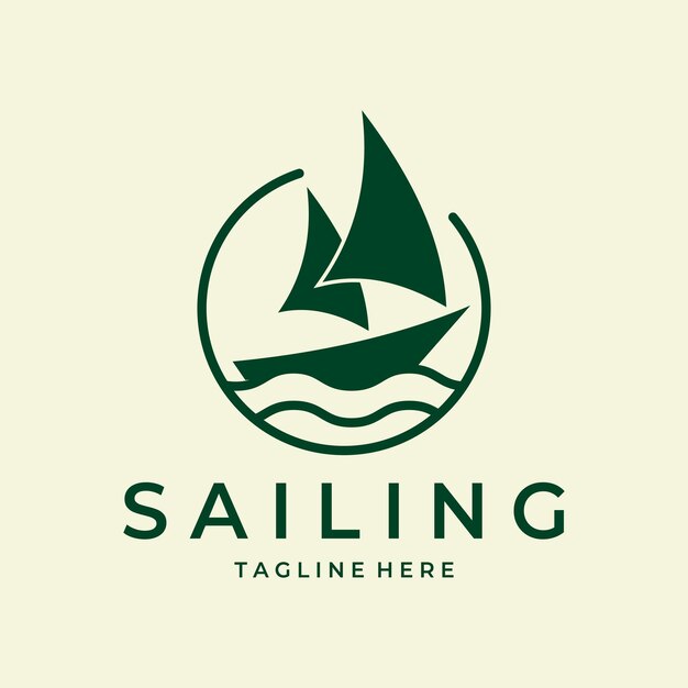 Vector sailing logo vector minimalist illustration design