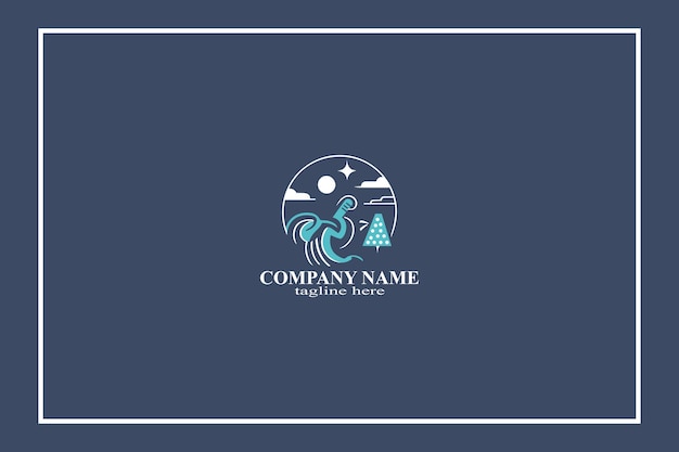 Sailing ship compass illustration logo design template symbol icon