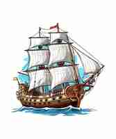 Vector sailing ship illustration vector sailing ship illustration on white background
