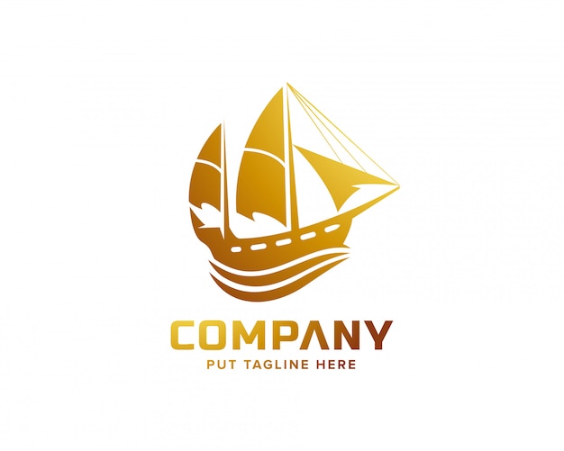 ビジネスのための帆船のロゴのテンプレート