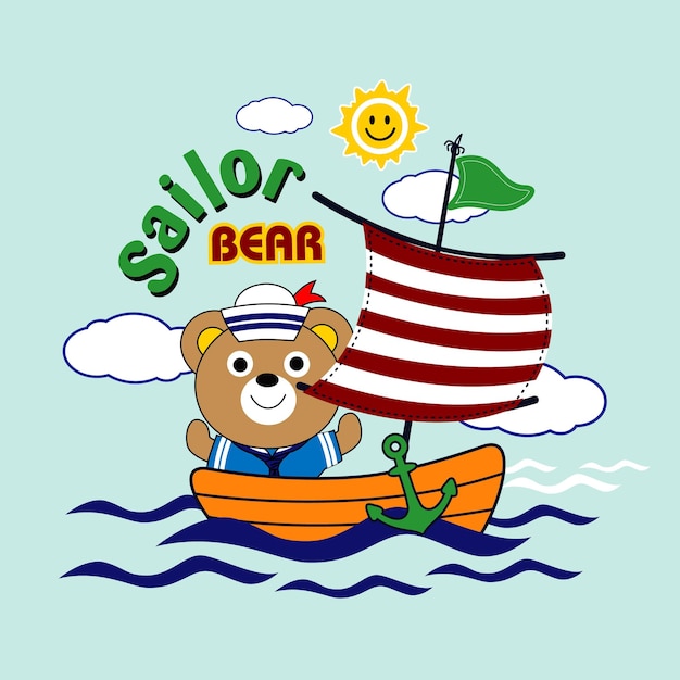 sailor bear design cartoon vector illustration