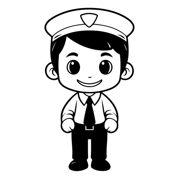 Sailor Boy Cartoon Mascot Karakter Vector Illustratie