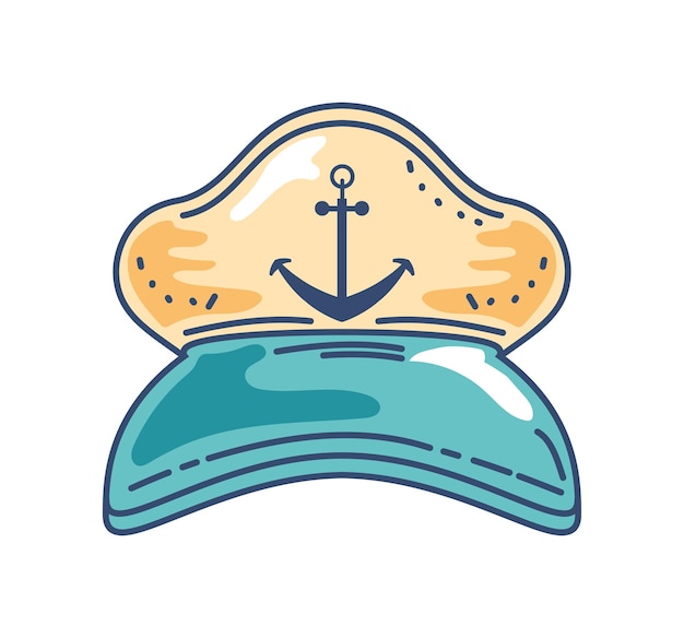 Vector sailor hat nautical icon isolated