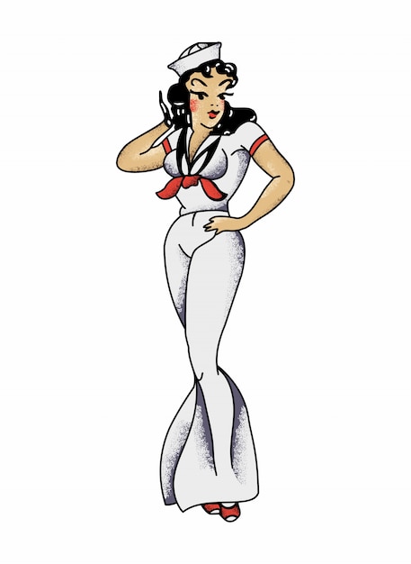 Vector sailor jerry's sailor girl