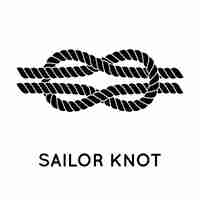 Vector sailor knot. nautical rope infinity sign. single flat icon with shadow. tying the knot. graphic design element for wedding invitations, baby shower, birthday card, scrapbooking, logo etc.