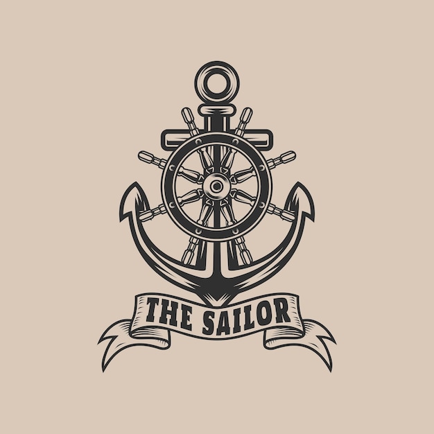 Premium Vector | The sailor logo design vector