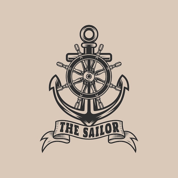 Vector the sailor logo design vector