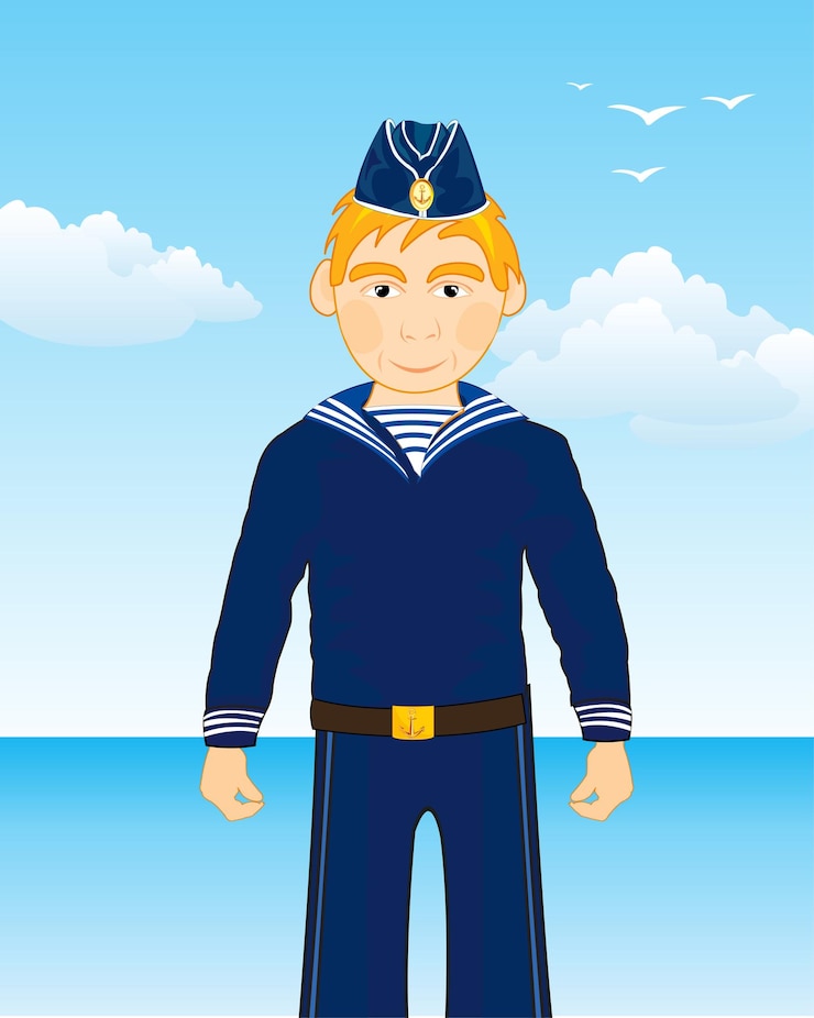 Vector 背景青の流行死のセーラー男