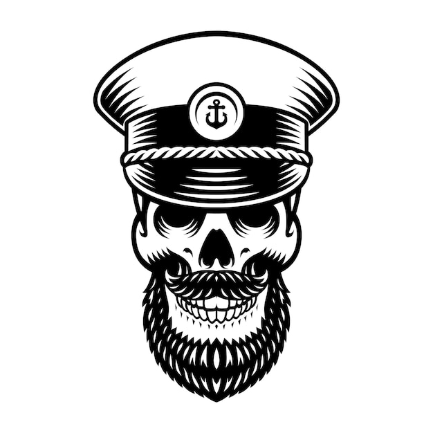 Vector sailor skull vector illustration