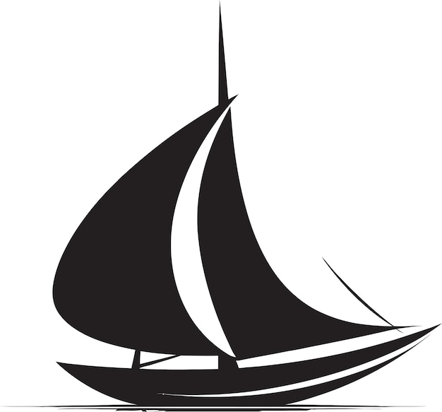 Sailors Serenity Minimalist Boat Icon Design Calm Craftsmanship Eenvoudig Boot Vector Logo