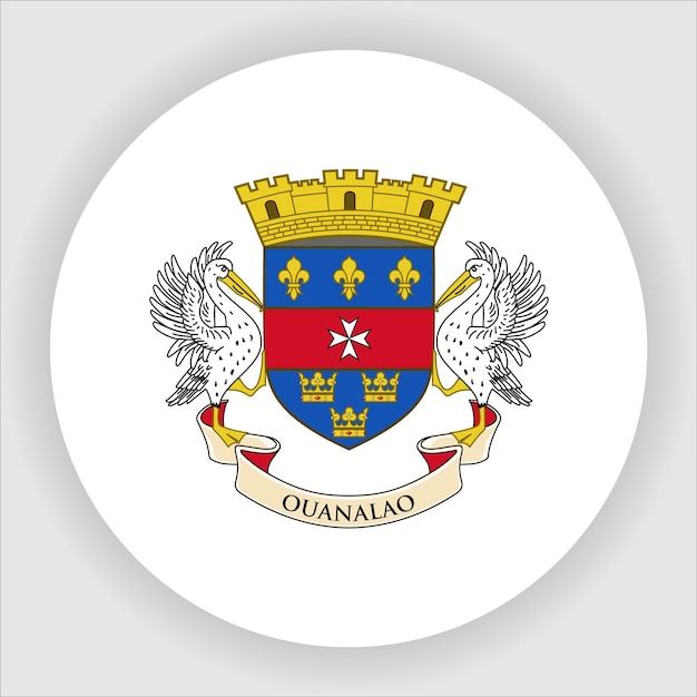 saint barthelemy flat rounded flag icon