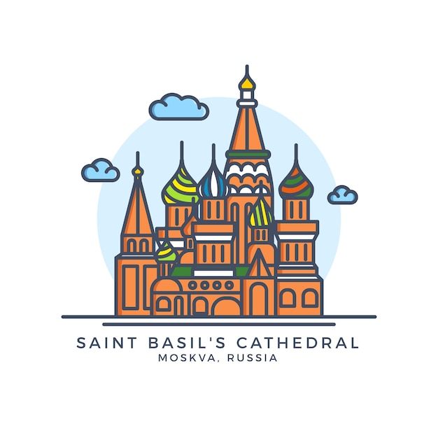 Vector saint basil cathedral pictogram