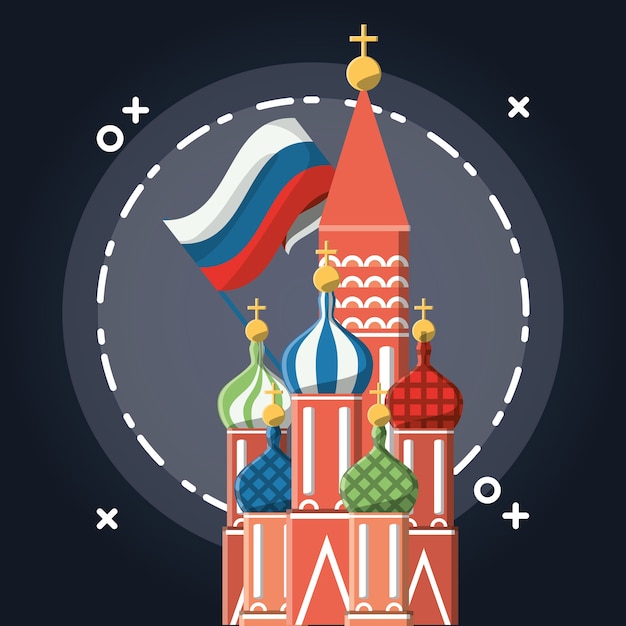 Vector saint basils cathedral icon