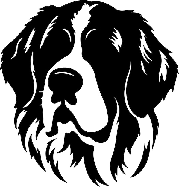 Vector saint bernard black silhouette with transparent background