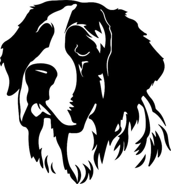 Saint Bernard black silhouette with transparent background