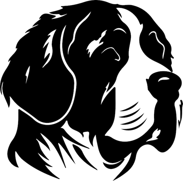 Vector saint bernard black silhouette with transparent background