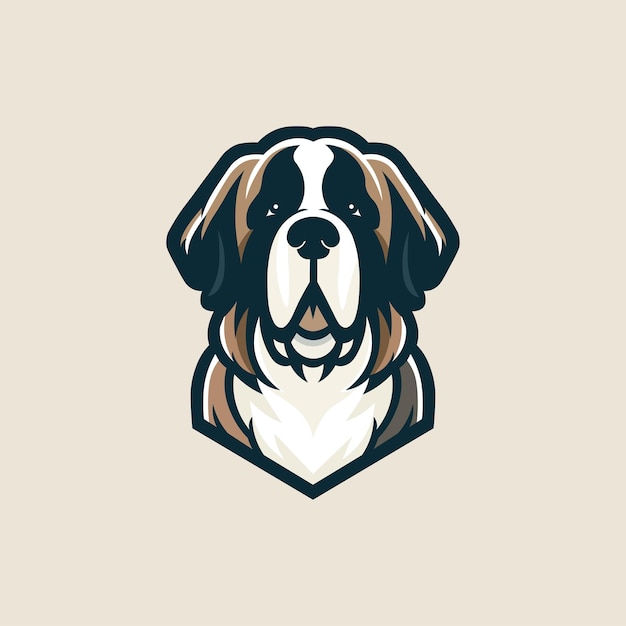 Vector saint bernard dog mascot logo illustration