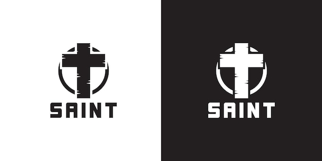 saint church logo simple design idea vector