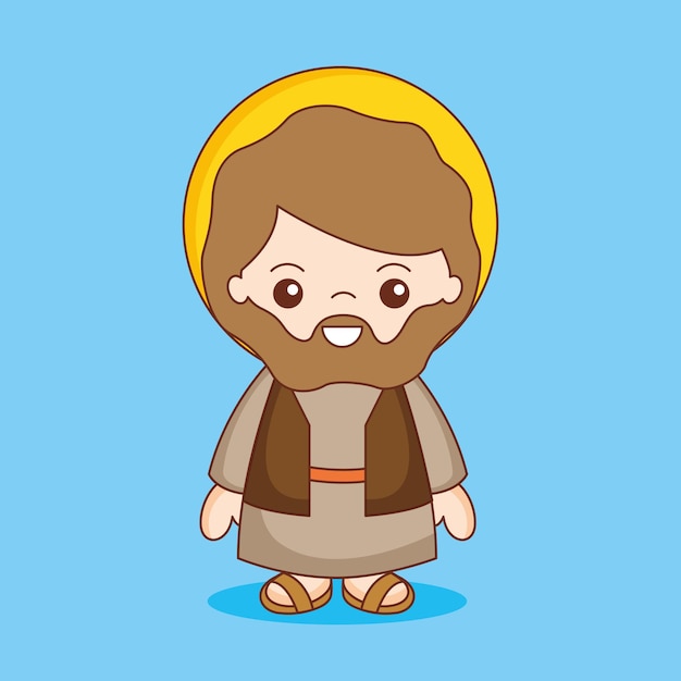 Vector saint joseph, cartoon illustration