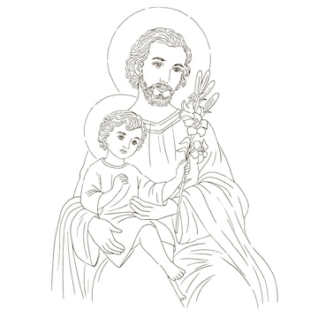 Premium Vector | Saint joseph with child jesus illustration catholic ...