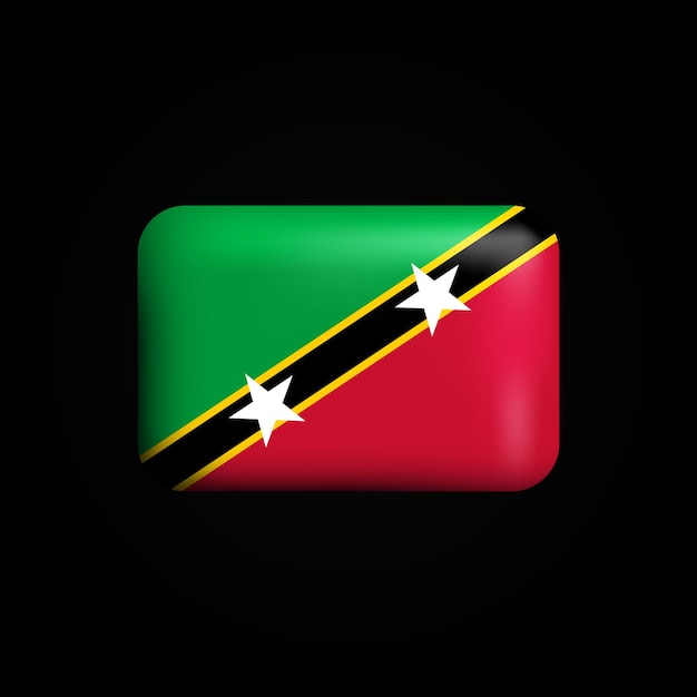 Saint Kitts And Nevis Flag 3d Icon 세인트키츠 네비스의 국기