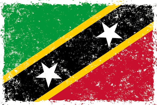 Saint kitts and nevis flag grunge distressed style