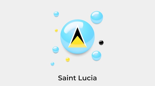 Векторная иллюстрация глянцевых пузырей флага Сент-Люсии