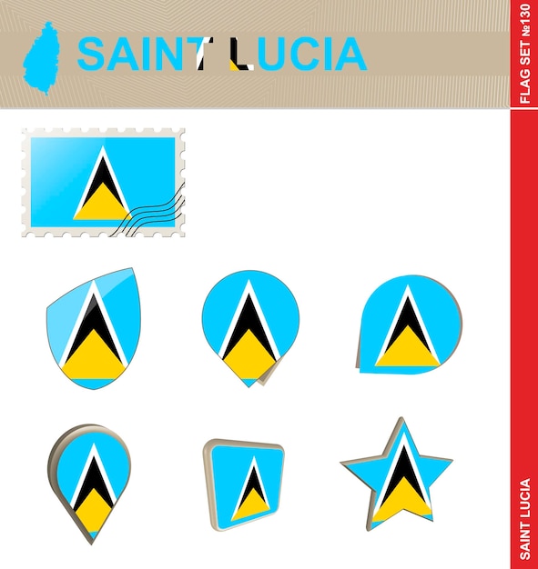 Santa lucia flag set flag set 130 vettore