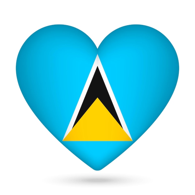 Saint Lucia vlag in hartvorm Vector illustratie