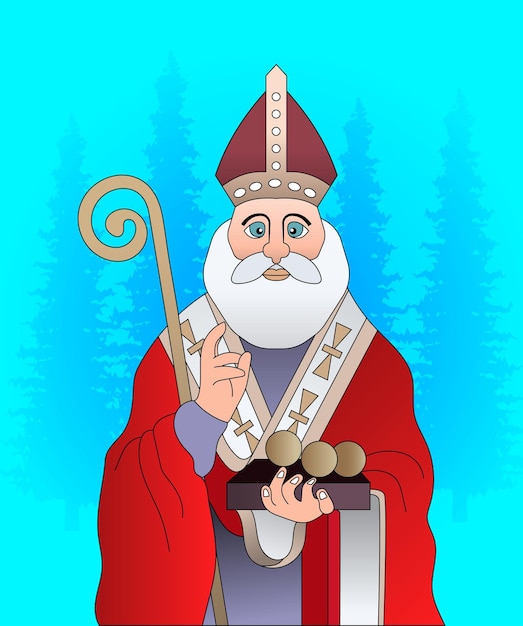 Saint Nicholas day concept vector illustration