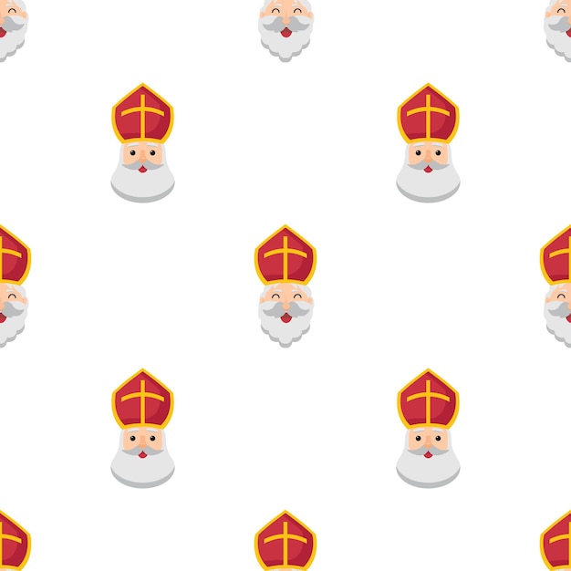세인트 니콜라스의 날 또는 Sinterklaas 원활한 패턴 배경 손으로 그린 만화 평면 그림