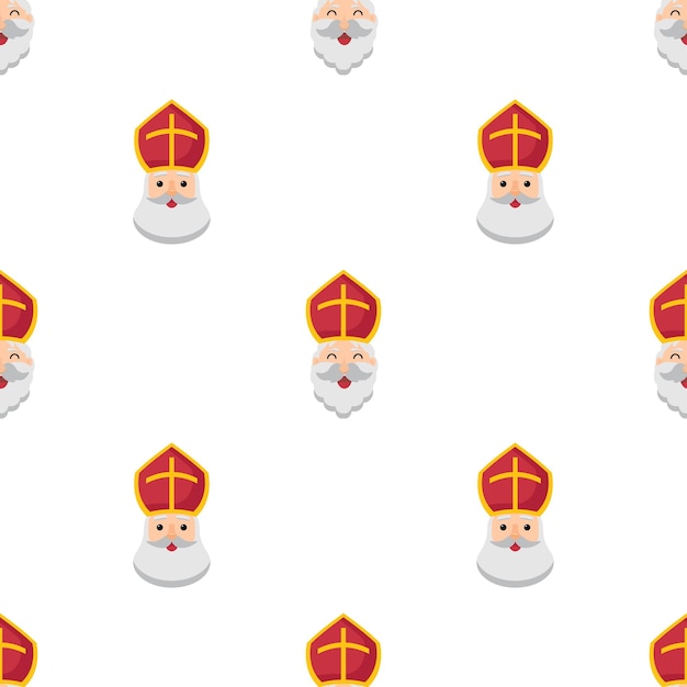 Saint Nicholas Day or Sinterklaas Seamless Pattern Background Hand Drawn Cartoon Flat Illustration