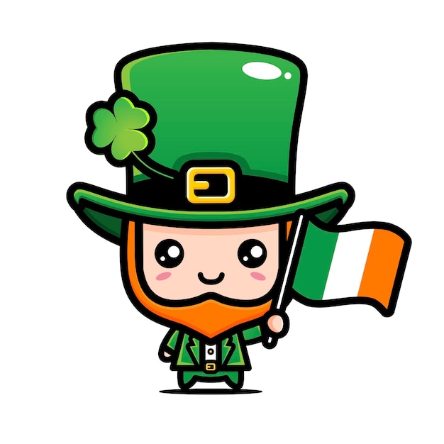 Vector saint patrick day cartoon character leprechaun