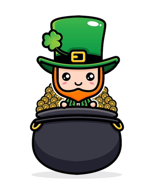 Vector saint patrick day cartoon character leprechaun