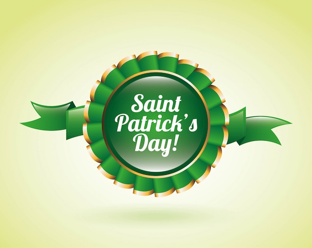 Saint patrick day over green background vector illustration