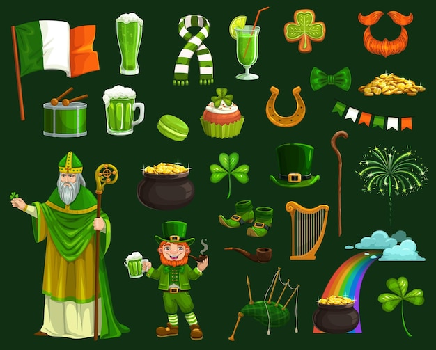 Saint Patrick Ierse klaverkabouter en goud