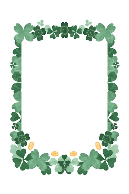 Vector saint patrick leaves frame background