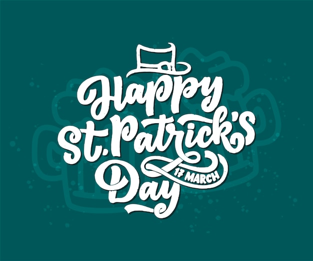 Saint-Patrick lettering quote illustration