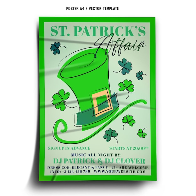 Saint Patrick's affaire poster sjabloon