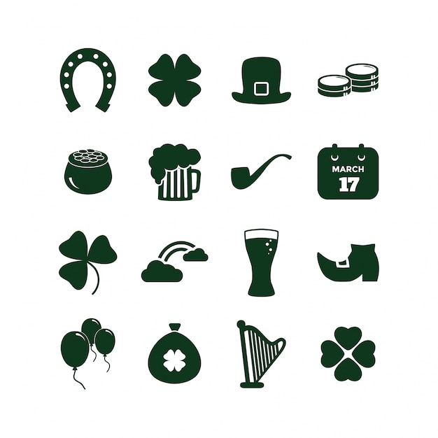 Vector saint patrick's day flat icon set