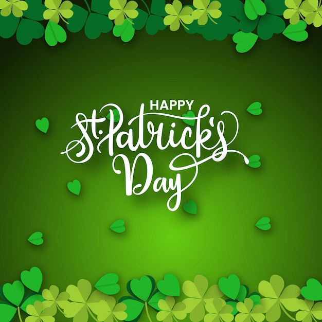 Saint Patrick's Day greetings card with clover banner design
