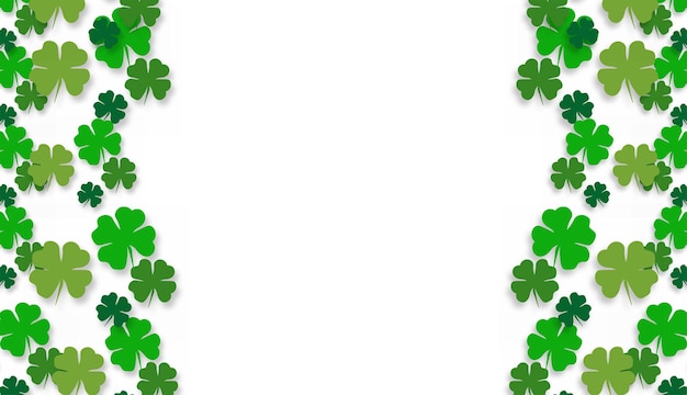 Vector saint patrick's day greetings card with clover shapes and branches vector illustration
