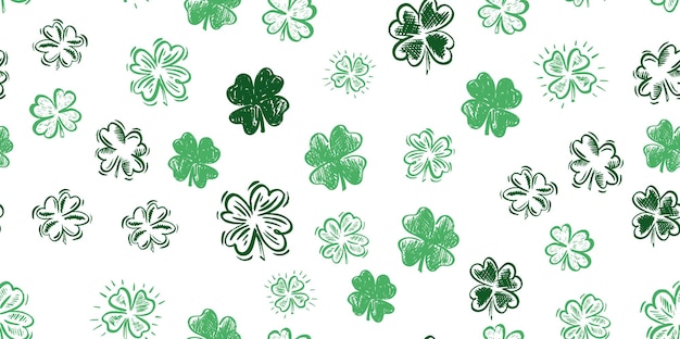 Saint patrick's day, klaver set, met de hand getekende illustraties.