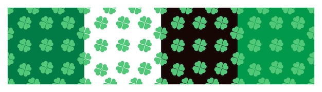 Vector saint patrick's day klaverpatroon groen klaverblad naadloze achtergrond ierse gelukkige herhaling