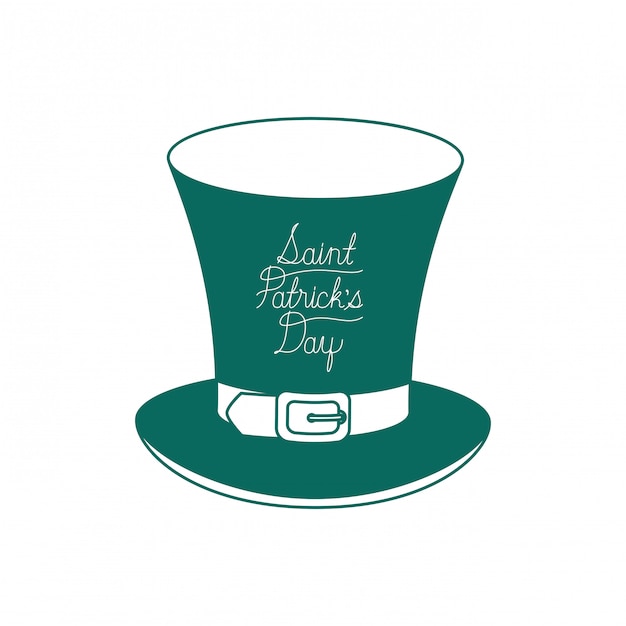 Vector saint patrick's day-label met kabouter hoed pictogrammen