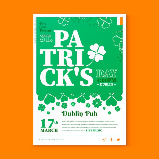 Saint patrick's day poster template