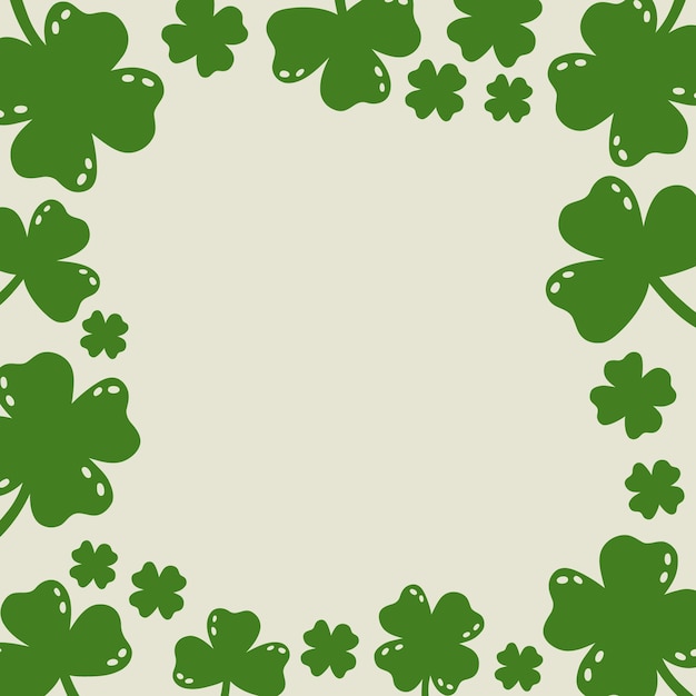 Saint Patrick's Day vector beige achtergrond frame met groene klaver